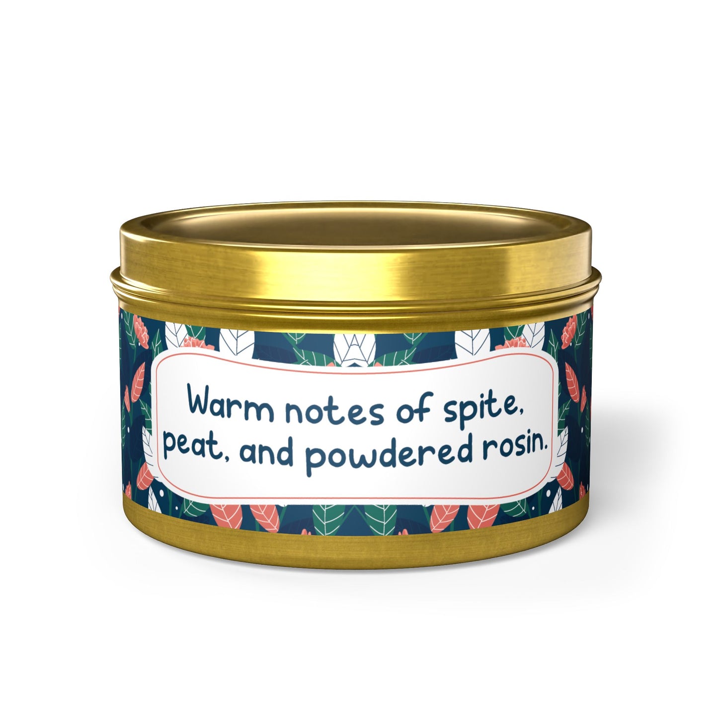 Warm notes of spice, peat, and powdered rosin-Tin Candle- Summer edition