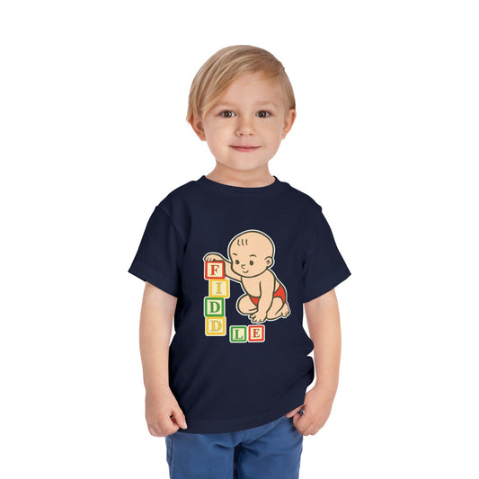 Front view of Building Blocks children’s graphic T-shirt – FiddleBling