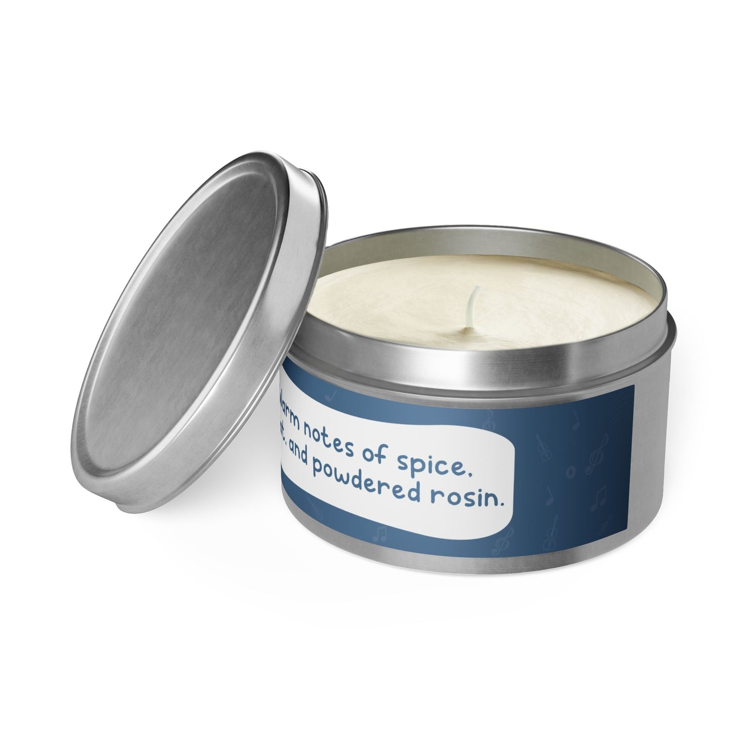 Warm notes of spice, peat, and powdered rosin-Tin Candle
