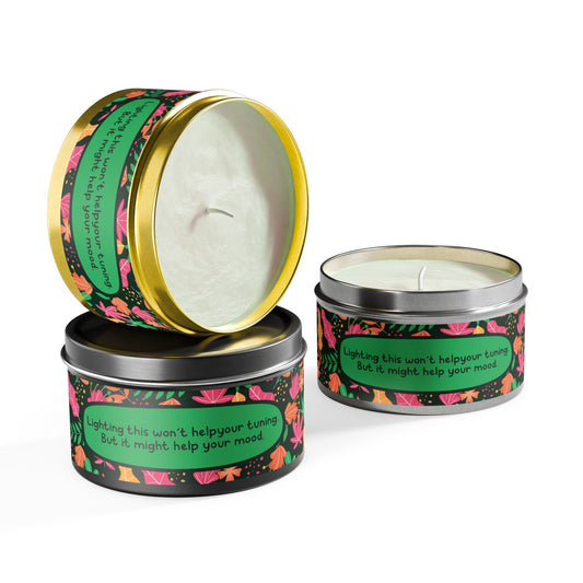 Lighting this won’t help your tuning. But it might help your mood -Tin Candle- Summer edition