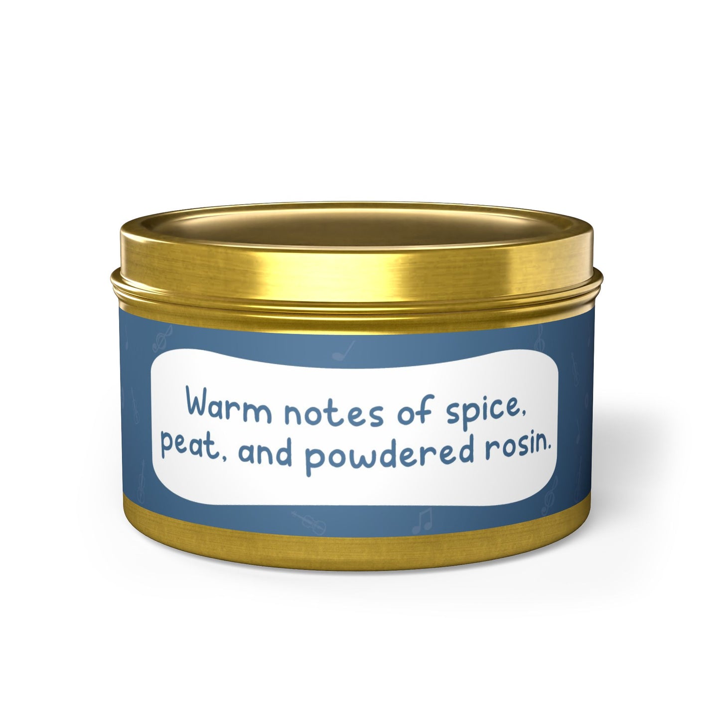 Warm notes of spice, peat, and powdered rosin-Tin Candle