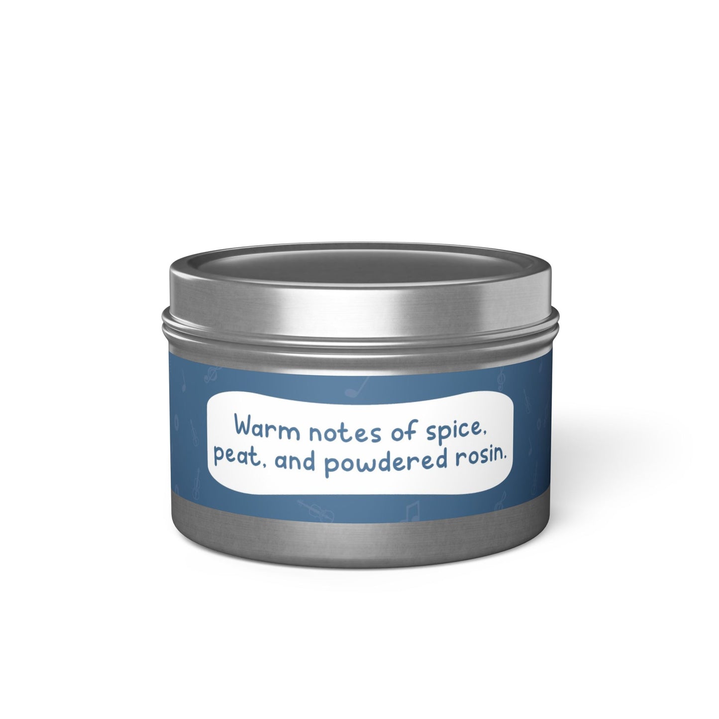 Warm notes of spice, peat, and powdered rosin-Tin Candle