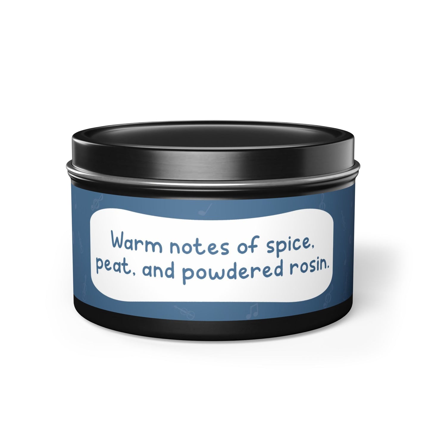 Warm notes of spice, peat, and powdered rosin-Tin Candle