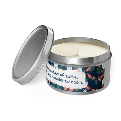 Warm notes of spice, peat, and powdered rosin-Tin Candle- Summer edition