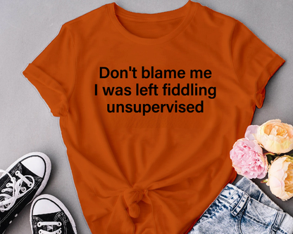 Do not blame me i was left fiddling