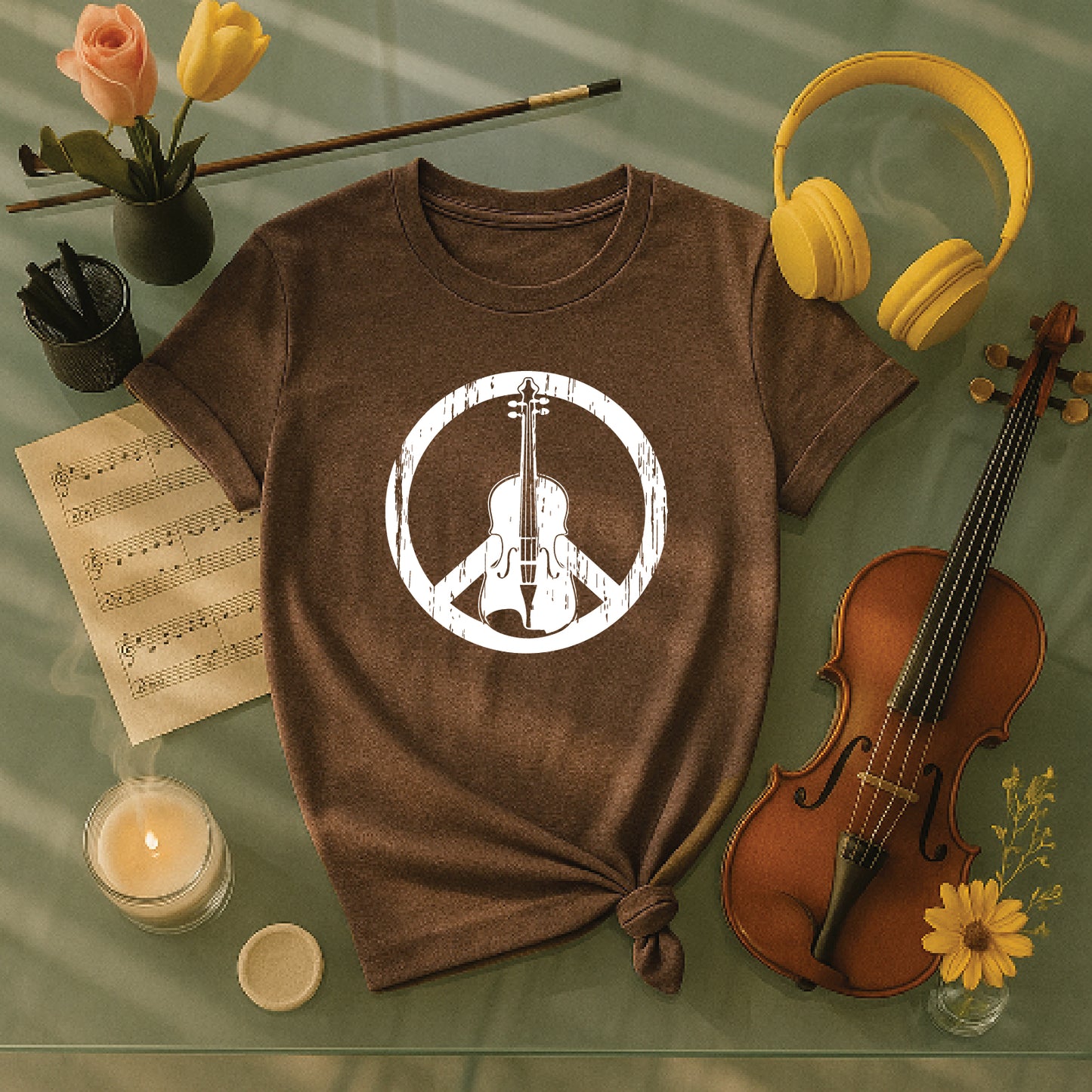Fiddle with peace sign