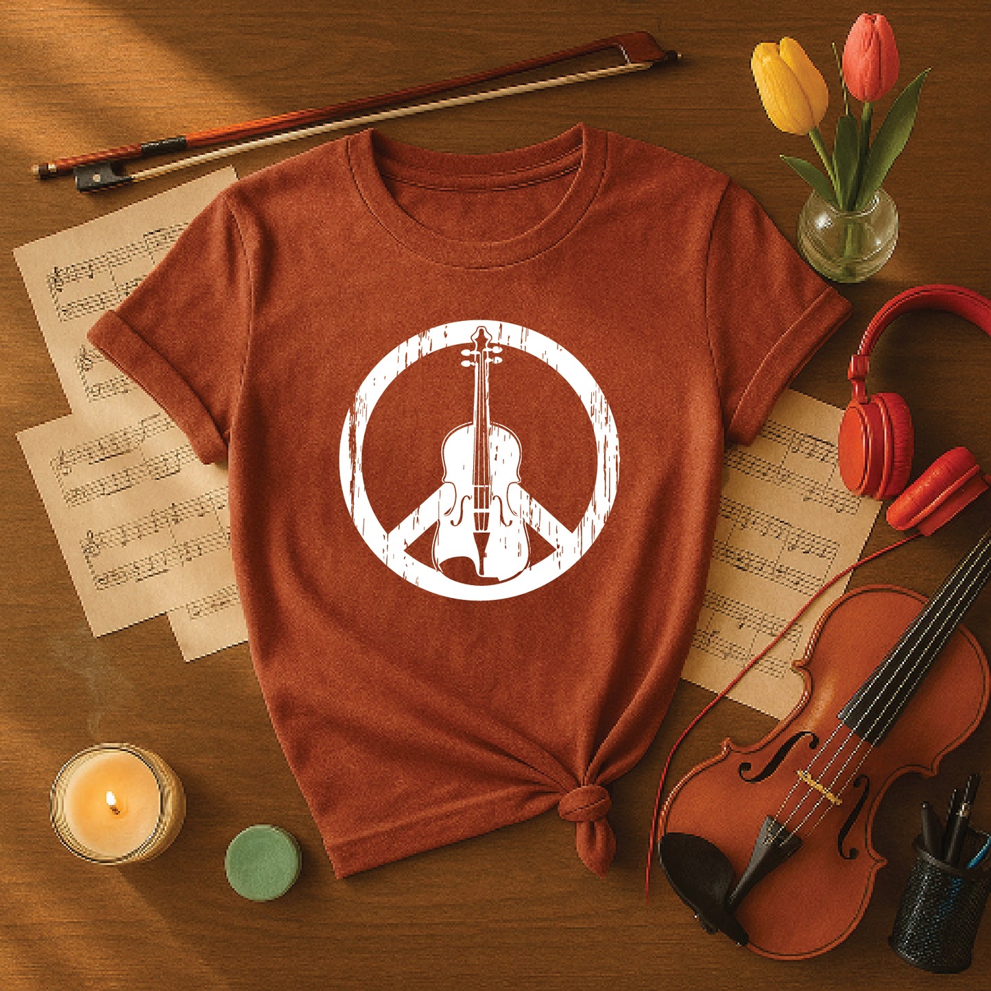 Fiddle with peace sign