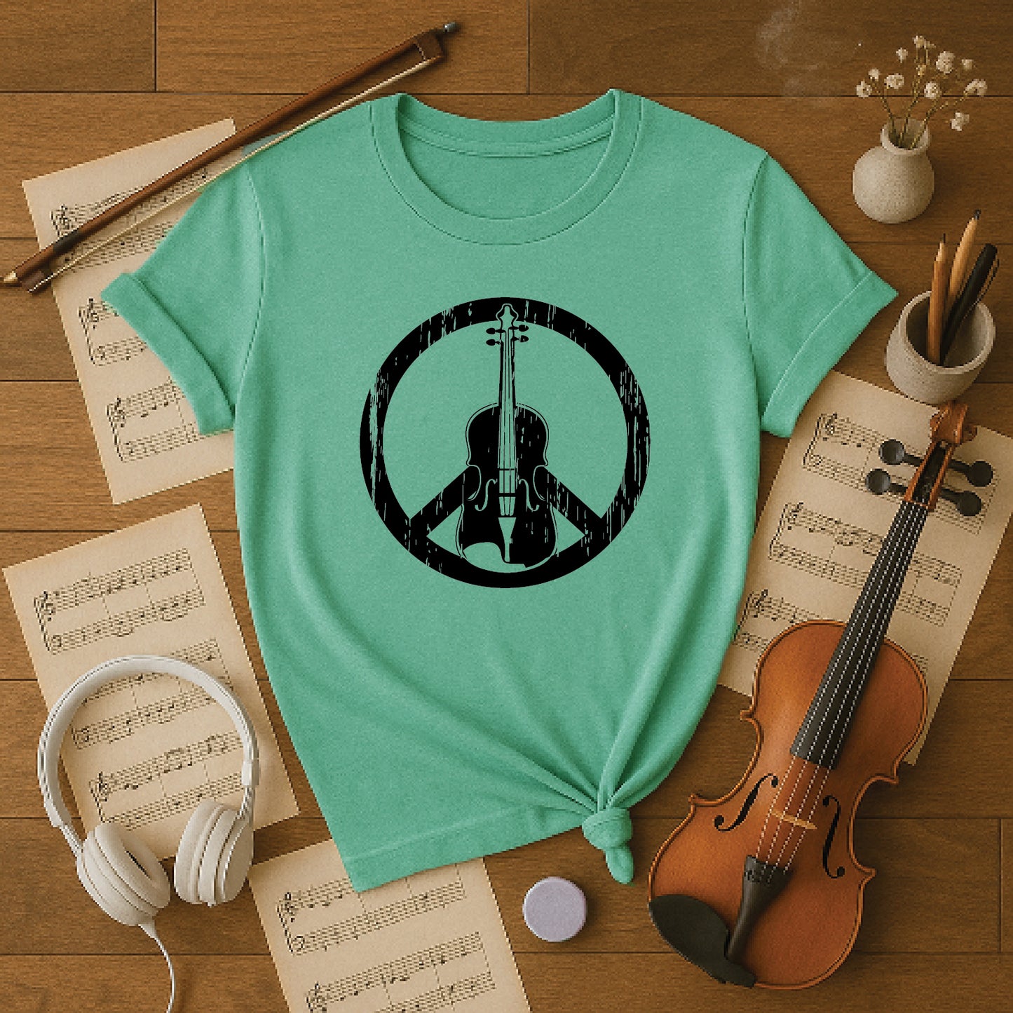 Fiddle with peace sign
