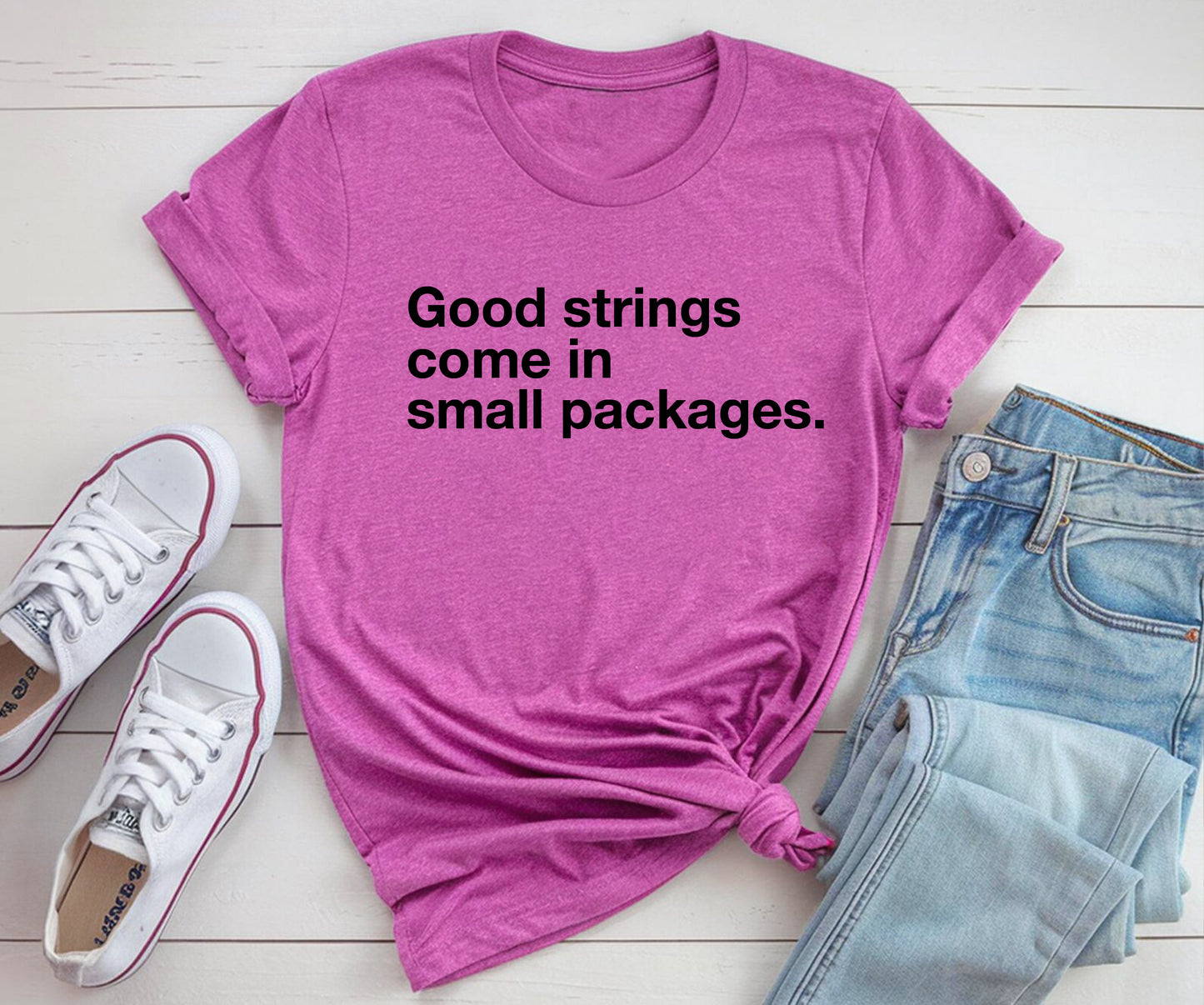 Good strings come in small packages. BELLA+CANVAS