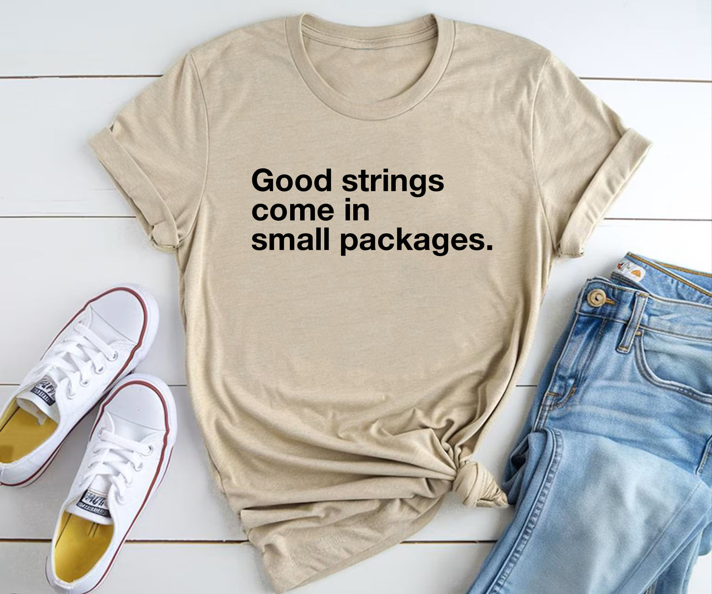 Good strings come in small packages. BELLA+CANVAS